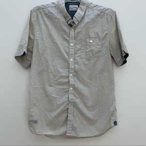 VTG Seven Diamonds Graphic Floral Patterned Button Down Collared Shirt M